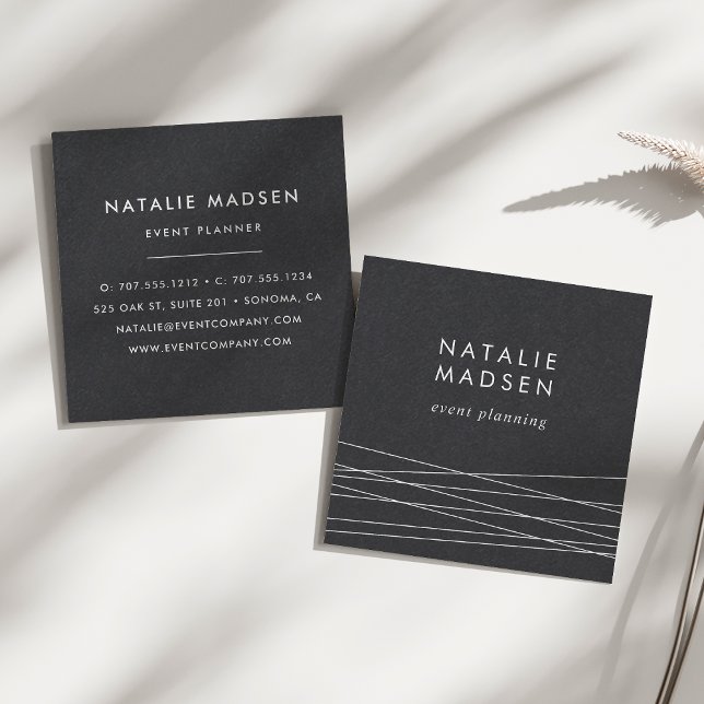 Modern geometri | Svart Fyrkantigt Visitkort (Skapare uppladdad)