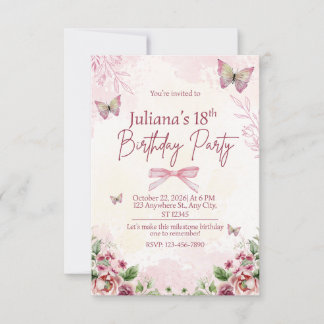 Modern Geometric 18th Birthday Party Invitation Inbjudningar