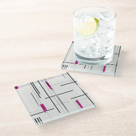 Modern Geometric / Abstract black, silver, Fuschia