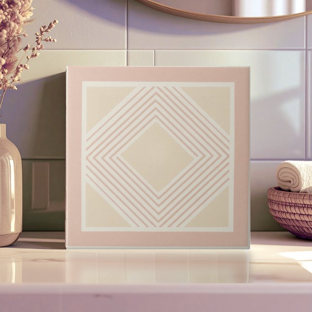 Modern Geometric Abstract Pat#11 Rose Gold ID1192 Kakelplatta (Skapare uppladdad)