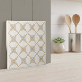 Modern Geometric Abstract Pat#18 Greige ID1192 Kakelplatta