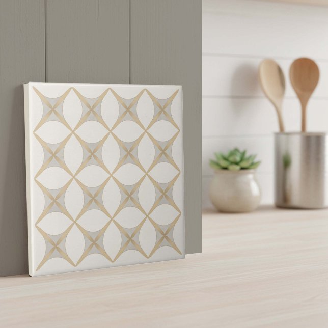 Modern Geometric Abstract Pat#18 Greige ID1192 Kakelplatta (Skapare uppladdad)