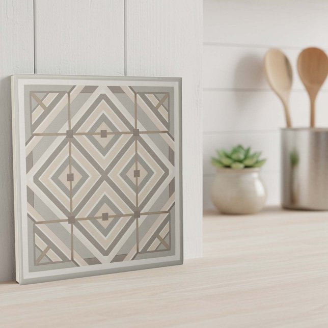 Modern Geometric Abstract Pat#20 Greige ID1192 Kakelplatta (Skapare uppladdad)