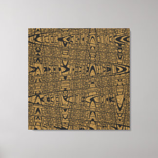 Modern Geometric Abstrakt Black Leopard Weave Wave Canvastryck