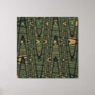 Modern Geometric Abstrakt Blue Grönt Peacock Canvastryck