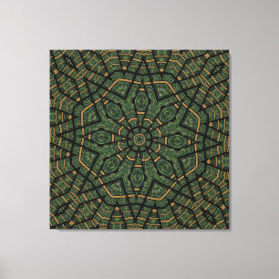 Modern Geometric Abstrakt Blue Grönt Peacock Canvastryck
