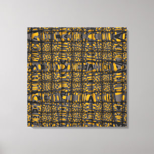 Modern Geometric Abstrakt Grått-Orange-våg Canvastryck
