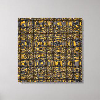 Modern Geometric Abstrakt Grått-Orange-våg Canvastryck