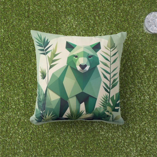 Modern Geometric Animal Dekorativ kudde (Gräs)