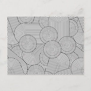 Modern Geometric Arch Black White i mitten av århu Helg Vykort