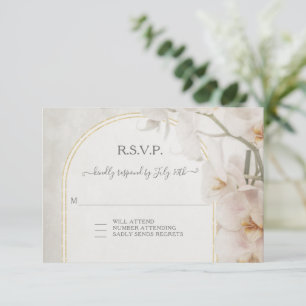 Modern Geometric Arch Rosa Orchid Blommigt BOHO OSA Kort