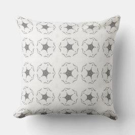 Modern Geometric Art Black White Grått Star Pillow Kudde