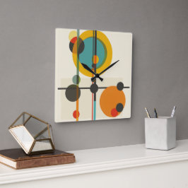 Modern Geometric Art Clock från medelårhundradet Fyrkantig Klocka