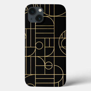 Modern Geometric Art Deco Faux Guld/Black