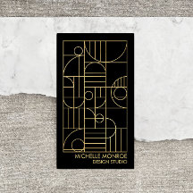 Modern Geometric Art Deco Faux Guld/Black Designer