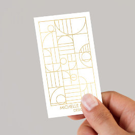 Modern Geometric Art Deco Faux Guld Designer Visitkort