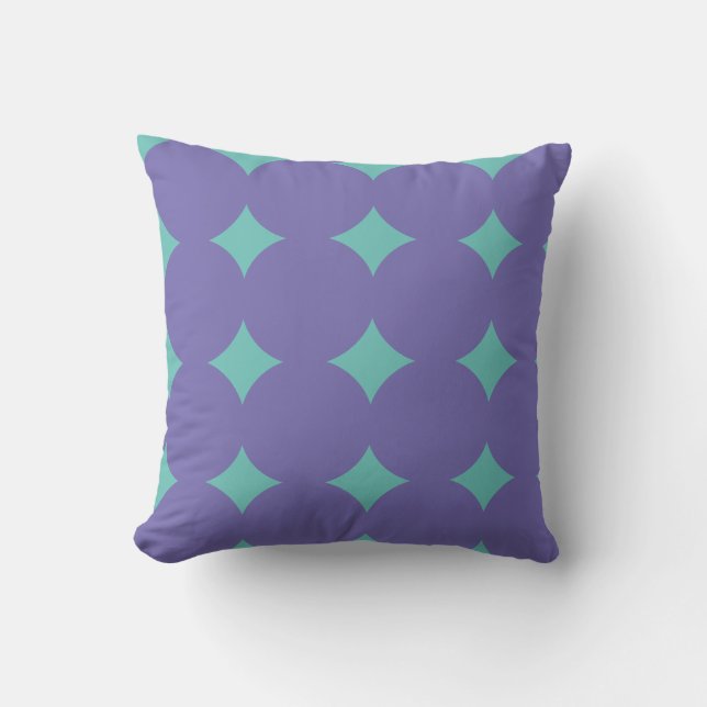 Modern Geometric Art Lila Violet Aqua Pillow Kudde (Framsida)