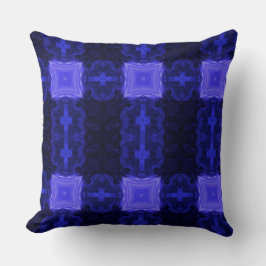 Modern Geometric Art Sapphire Blue Navy Pillow Kudde