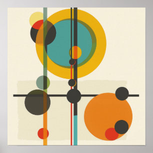 Modern Geometric Art-utskrift i mitten av århundra Poster