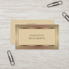 Modern Geometric Beige och Guld Professionell Visitkort