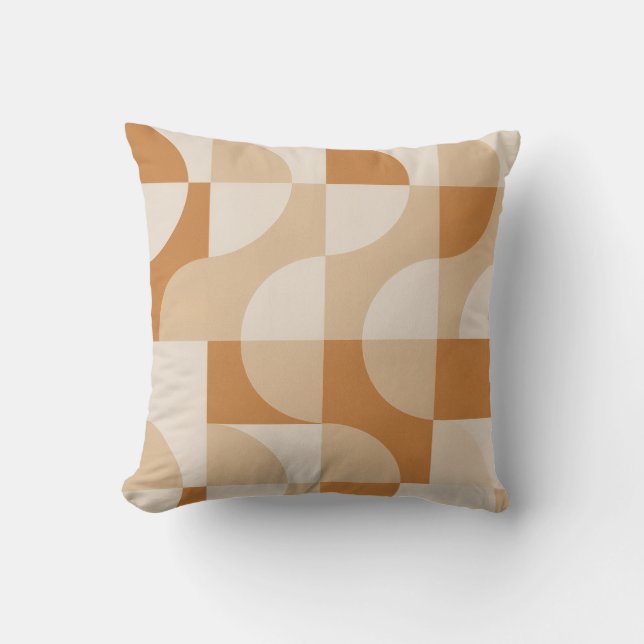 Modern Geometric Beige Throw Pillow Kudde (Framsida)