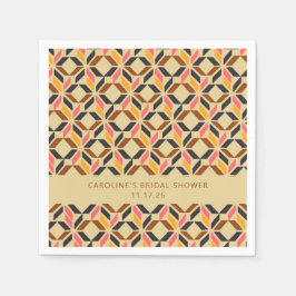 Modern Geometric Black Gult Anpassningsbar Möhippa Pappersservett