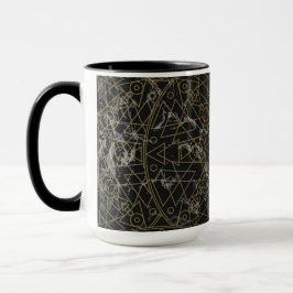 Modern Geometric Black och Guld Mandala Mugg