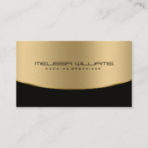 Modern Geometric Black & Shiny Guld-design Visitkort