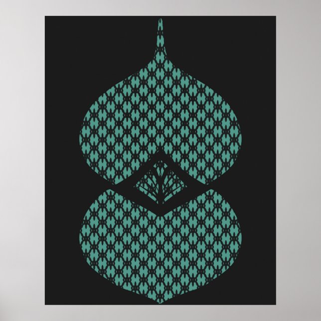 Modern Geometric Black Turcos i mitten av århundra Poster (Framsidan)