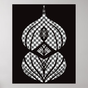 Modern Geometric Black White i mitten Poster