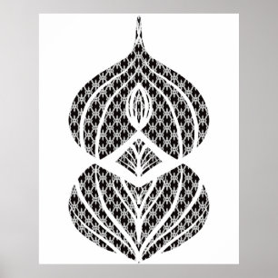 Modern Geometric Black White i mitten Poster