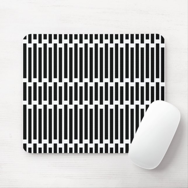 Modern Geometric Black White Pattern Musmatta (Med mus)