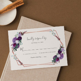 Modern Geometric Blommigt Lila Script Bröllop OSA