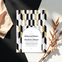 Modern Geometric Bröllop Rehearsal Middag