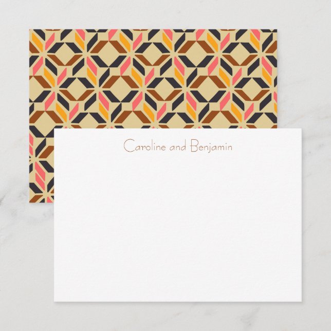 Modern Geometric Brown-Anpassningsbar par Tack Kort (Fram/baksida)