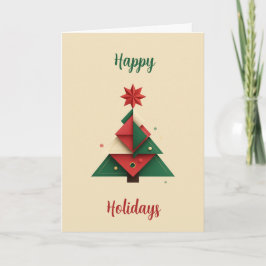 Modern Geometric Christmas Tree Card  Helgkort