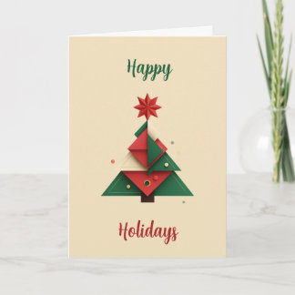 Modern Geometric Christmas Tree Card Helgkort