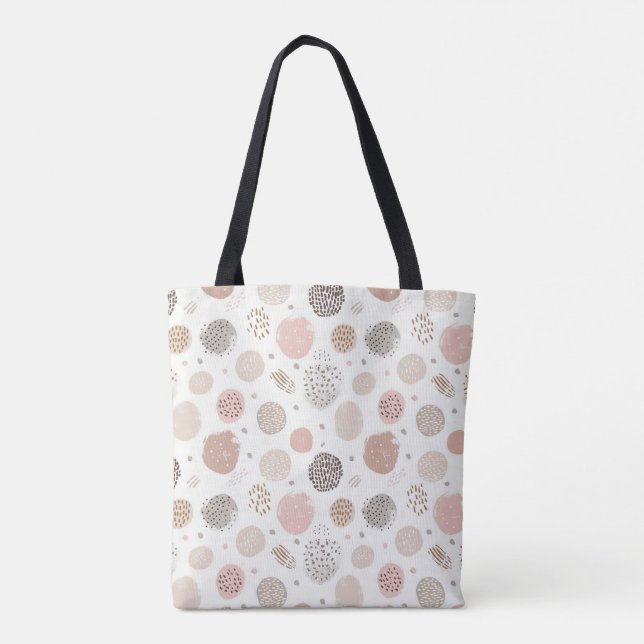 Modern Geometric Circle Mönster Tote Bag 🌸 ✨ Tygkasse (Baksida)