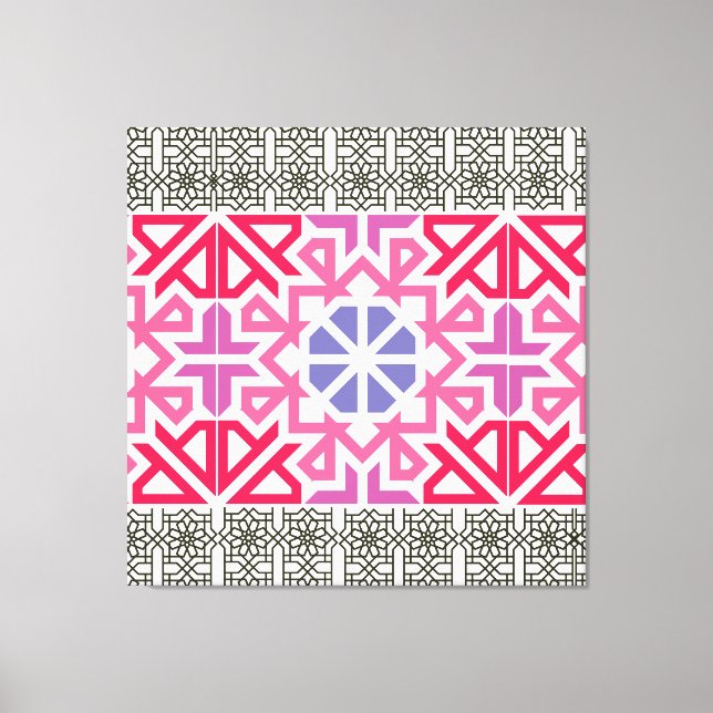Modern Geometric colorful Boho Pattern Canvastryck (Framsida)