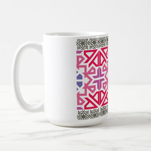 Modern Geometric colorful Boho Pattern Kaffemugg (Vänster)