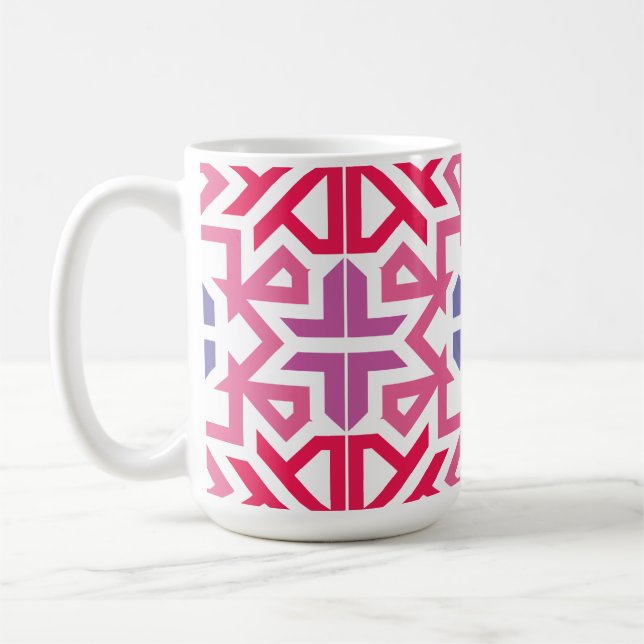 Modern Geometric colorful Boho Pattern Kaffemugg (Vänster)