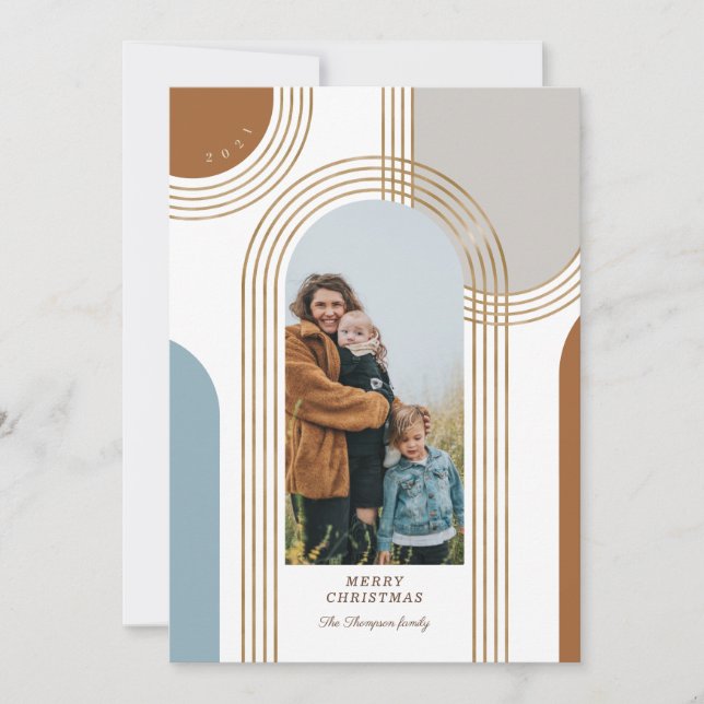 Modern Geometric Concentric Golden Arches 1 Photo Julkort (Framsida)