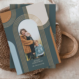 Modern Geometric Concentric Golden Arches 1 Photo Julkort