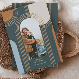 Modern Geometric Concentric Golden Arches 1 Photo Julkort