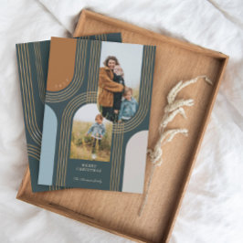 Modern Geometric Concentric Golden Arches 2 Photo Julkort