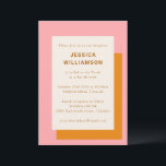 Modern Geometric Cute Bat mitzvah Rosa Orange Inbjudningar<br><div class="desc">Modern Geometric Cute Bold Snyggt Bat mitzvah Party-inbjudan inom Rosa och Orange</div>