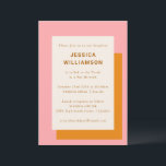Modern Geometric Cute Bat mitzvah Rosa Orange Inbjudningar<br><div class="desc">Modern Geometric Cute Bold Snyggt Bat mitzvah Party-inbjudan inom Rosa och Orange</div>