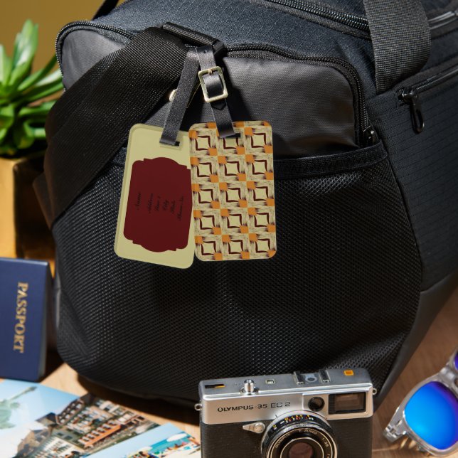 Modern Geometric Design Luggage Tag Bagagebricka (Fram & Baksida)