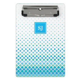 Modern Geometric Diamond Monogram Mini Clipboard