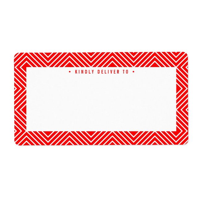 MODERN GEOMETRIC Diamond mönster trendig fet röd Fraktsedel (Framsidan)